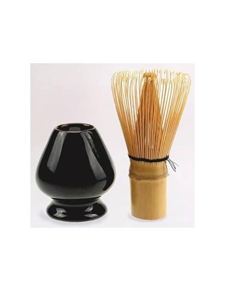 Te Verde De Japon Matcha Brocha De Bambu Y Soporte